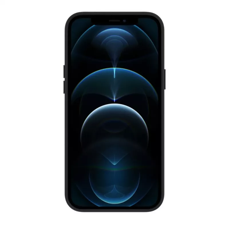 Evelatus Apple iPhone 12 Pro Max Echt Leren Hoesje met MagSafe Zwart