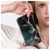 Evelatus Apple iPhone 15 Pro PC-hoesje Custom Print Marble Dark Green