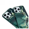 Evelatus Apple iPhone 15 Pro PC-hoesje Custom Print Marble Dark Green