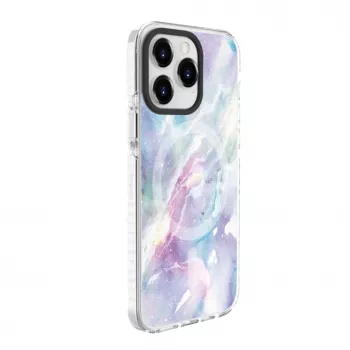 Evelatus Apple iPhone 15 Pro PC+TPU hoes met MagSafe – marmer paars