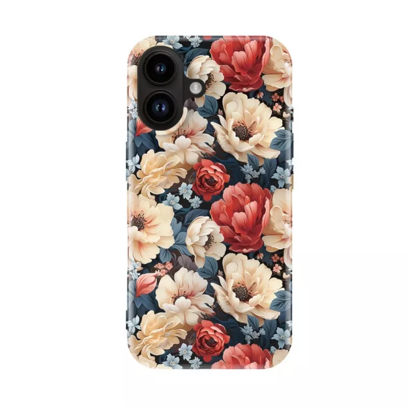 Evelatus Apple iPhone 16 Slim Shell met MagSafe Custom Flower Red Print
