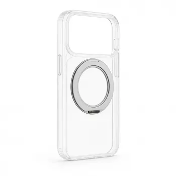 Evelatus Apple iPhone 17 Pro hybride hoesje met MagSafe PC+TPU 360° metalen standaard transparant