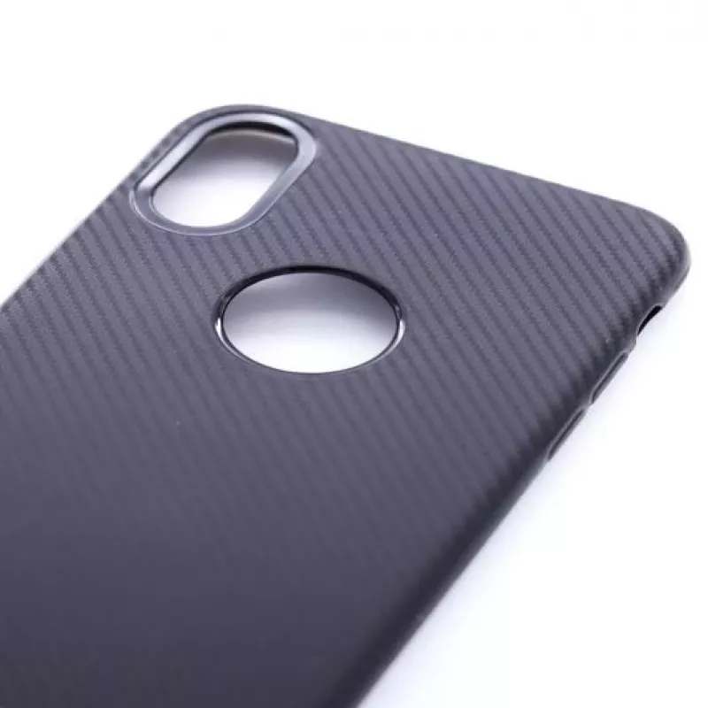 Evelatus Apple iPhone X Carbon Black Achterkant Hoesje