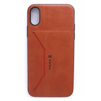 Evelatus Apple iPhone X Nobel bruin folio-portemonneehuls