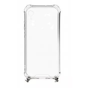 Evelatus Apple iPhone XR Siliconen Transparant met Halsband TPU Band Zilver