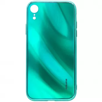 Evelatus Apple iPhone XR water ripple full color elektroplating gehard glazen hoesje groen