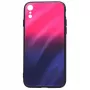 Evelatus Apple iPhone XR Water Ripple Gradient Color Anti-Explosion Tempered Glass Case gradient roze-paars