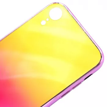 Evelatus Apple iPhone XR water ripple gradient kleur anti-explosie gehard glas hoes gradient geel-roze