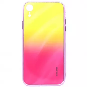 Evelatus Apple iPhone XR water ripple gradient kleur anti-explosie gehard glas hoes gradient geel-roze