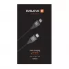 Evelatus coiled USB-C naar USB-C kabel 1,2 m 60 W PD gevlochten zwart