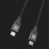 Evelatus coiled USB-C naar USB-C kabel 1,2 m 60 W PD gevlochten zwart