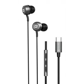 Evelatus Crystal Clear Audio koptelefoon met USB-C en microfoon zwart