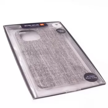 Evelatus stoffen hoes voor Apple iPhone 12/12 Pro EFC01 - zwart