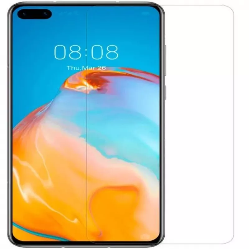 Evelatus Huawei P40 0,33 mm Flat Clear Tempered Glas Screenprotector met Japan Glue, Anti-Statisch