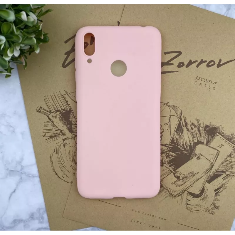 Evelatus Huawei Y7 2019 Nano Siliconen Hoesje Soft Touch TPU Pink Sand