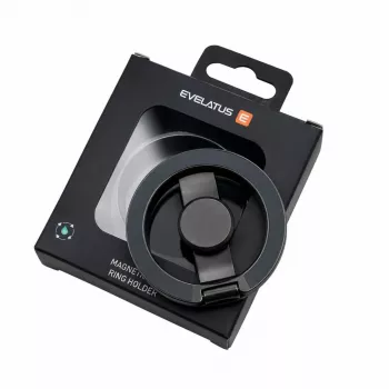 Evelatus magnetische metalen telefoonringhouder zwart