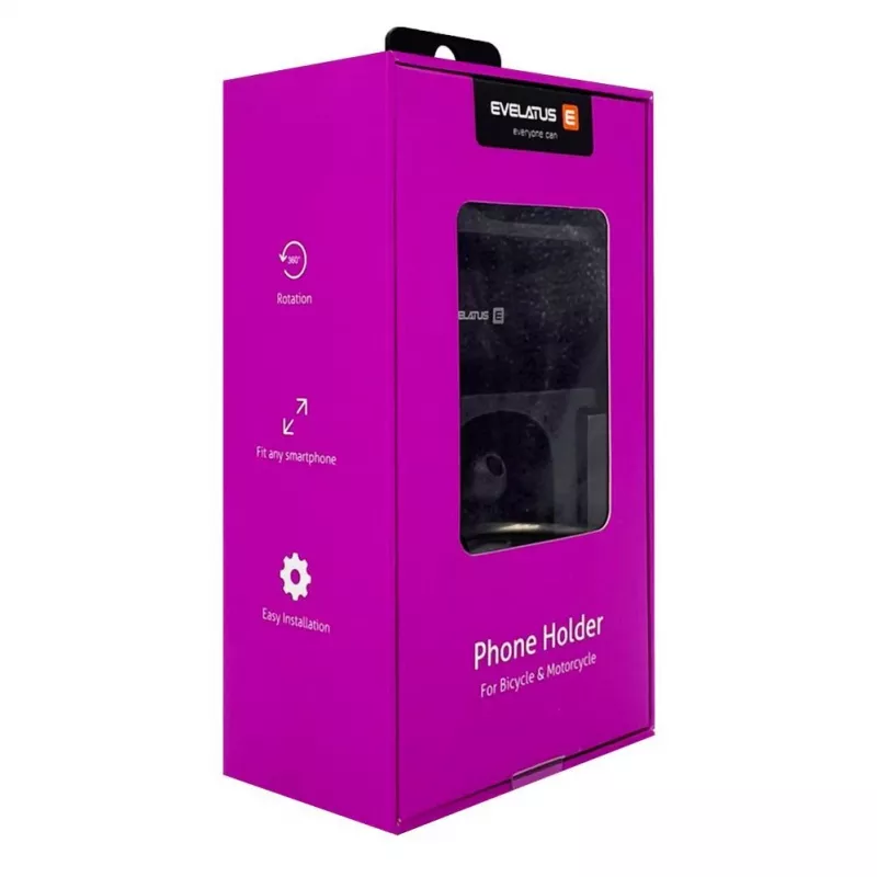 Evelatus telefoonhouder voor fiets en motor EPH01 zwart