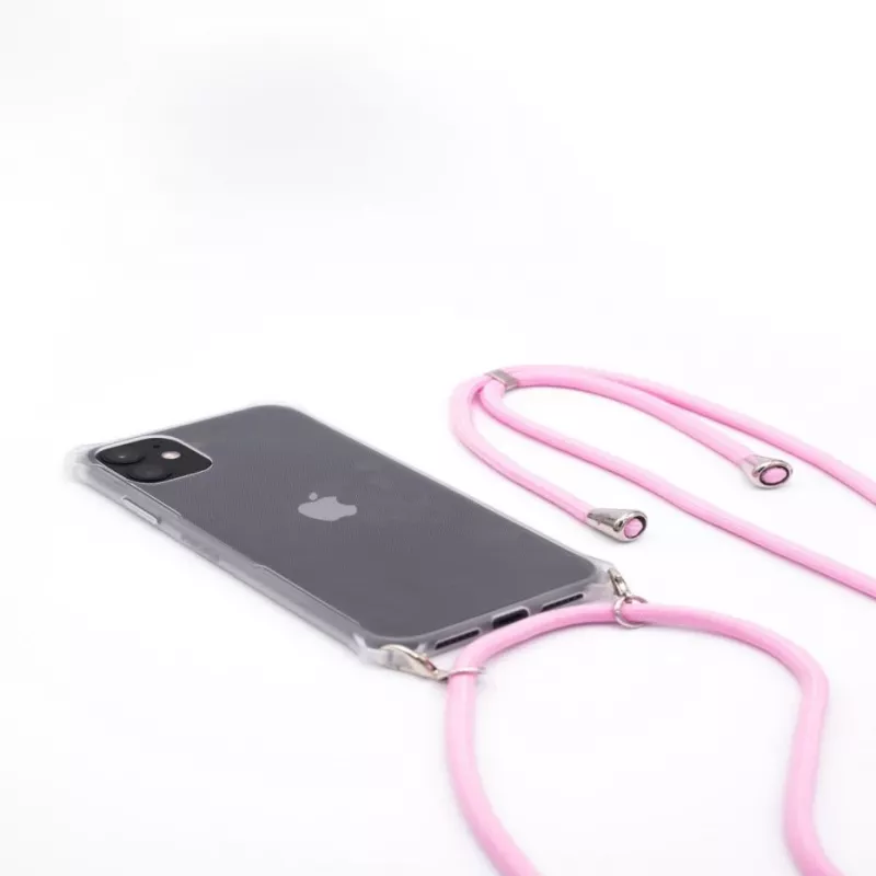 Evelatus Samsung A30s Hoesje met Touw Roze Transparant