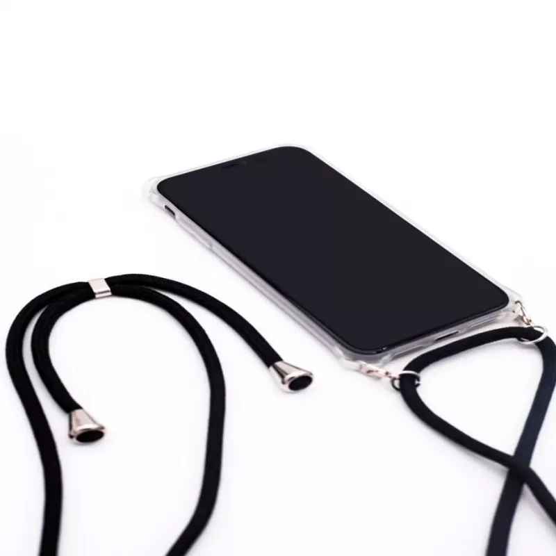 Evelatus Samsung A50 Hoesje met Band Zwart Transparant