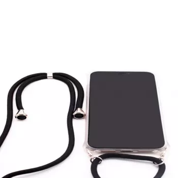 Evelatus Samsung A50s hoesje met bandje zwart transparant