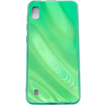 Evelatus Samsung Galaxy A10 Water Ripple Full Color Electroplating Gehard Glas Case Groen