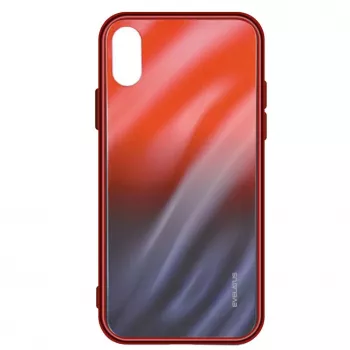 Evelatus Samsung Galaxy A10 Water Ripple Gradient Color Anti-Explosion Tempered Glass Case Gradiënt Rood-Zwart