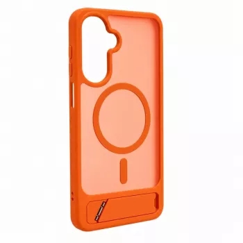 Evelatus Samsung Galaxy A17 4G / A17 5G gerubberd MagSafe-hoesje met standaard oranje