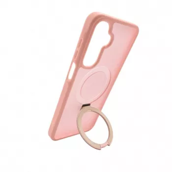 Evelatus Samsung Galaxy A17 4G / A17 5G beschermhoes met MagSafe & standaard mat ring lichtroze