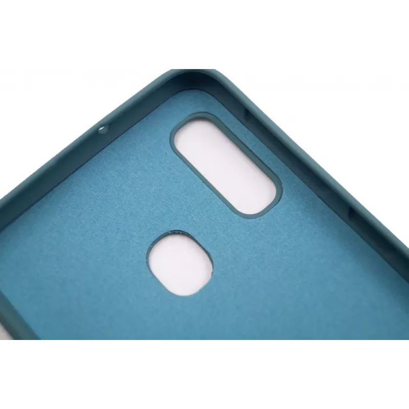 Evelatus Samsung Galaxy A20e soft-touch siliconenhoes met draagriem blauw
