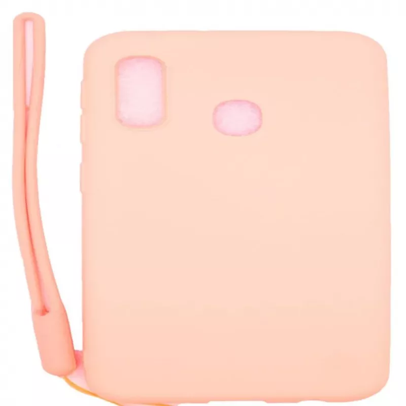 Evelatus Samsung Galaxy A20e Soft Touch Siliconen Hoesje met Band Roze