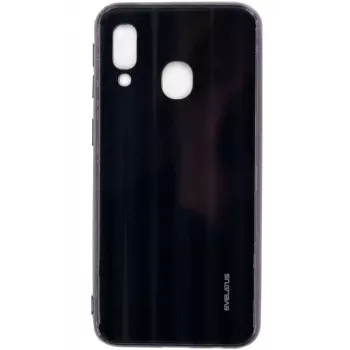 Evelatus Samsung Galaxy A20e water ripple full color electroplating gehard glas screenprotector zwart
