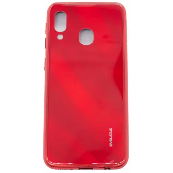 Evelatus Samsung Galaxy A20e watergolf volledig kleur-geëlektroplateerd gehard glas schermbescherming rood