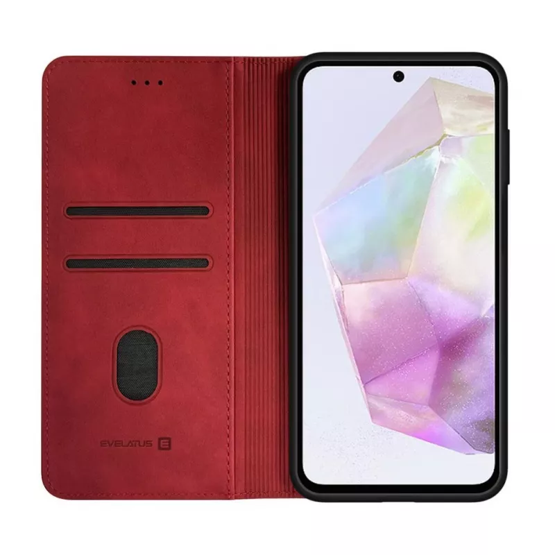 Evelatus Samsung Galaxy A35 boekhoesje folio rood