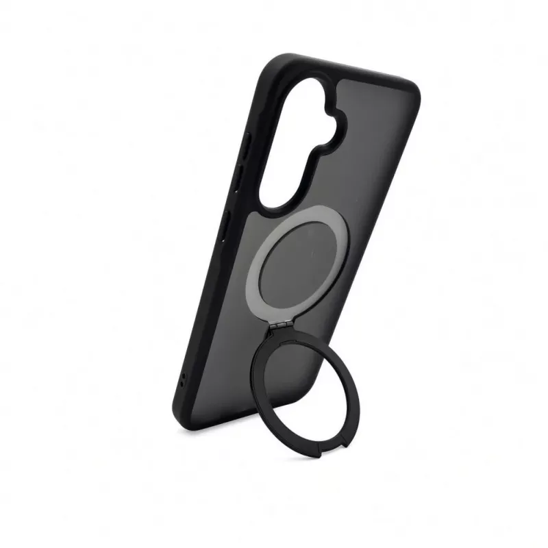 Evelatus Samsung Galaxy A37 / A36 hoesje met MagSafe & standaard, matte ring, zwart