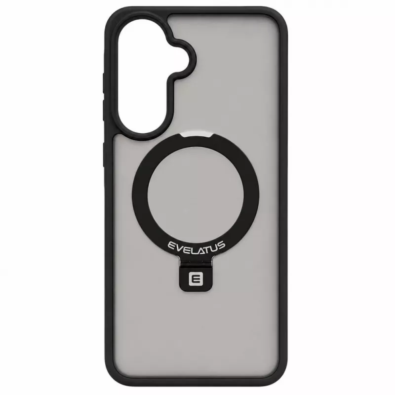 Evelatus Samsung Galaxy A37 / A36 hoesje met MagSafe & standaard, matte ring, zwart