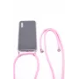 Evelatus Samsung Galaxy A50 hoesje met draagband roze transparant