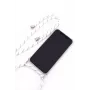 Evelatus Samsung Galaxy A50s Hoesje met Band Witte Strepen Transparant