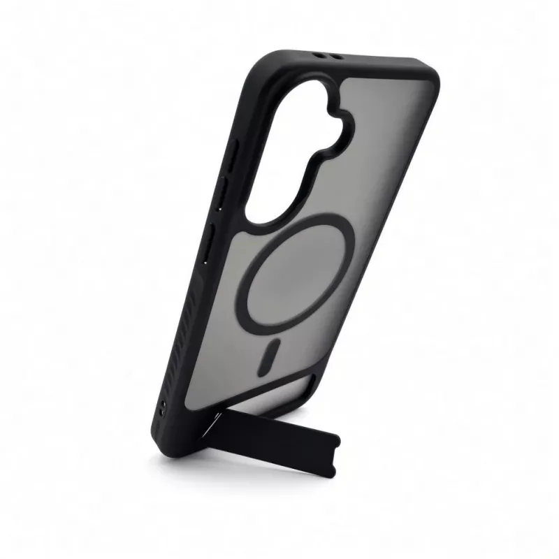 Evelatus Samsung Galaxy A57 gerubberd MagSafe-hoesje met standaard zwart
