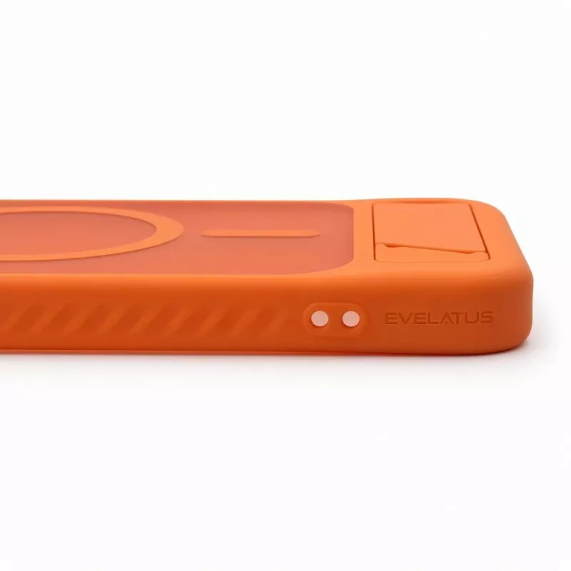 Evelatus Samsung Galaxy A57 gerubberd MagSafe-hoesje met standaard oranje