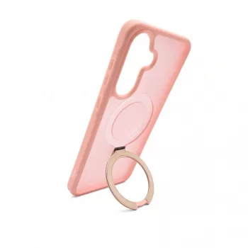 Evelatus Samsung Galaxy A57 Shield Case met MagSafe & Standaard Mat Ring Lichtroze