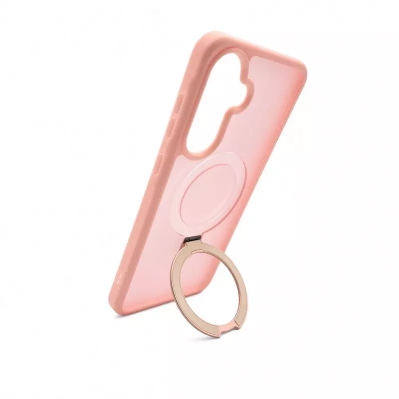 Evelatus Samsung Galaxy A57 Shield Case met MagSafe & Standaard Mat Ring Lichtroze