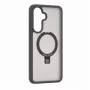 Evelatus Samsung Galaxy A57 Shield-hoesje met MagSafe & standaard, matte ring, rookgrijs