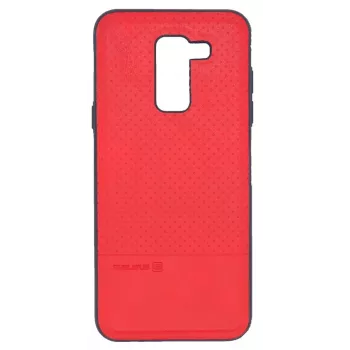 Evelatus Samsung Galaxy A6 Plus 2018 TPU-hoesje met metalen plaat voor magnetische telefoonhouder rood