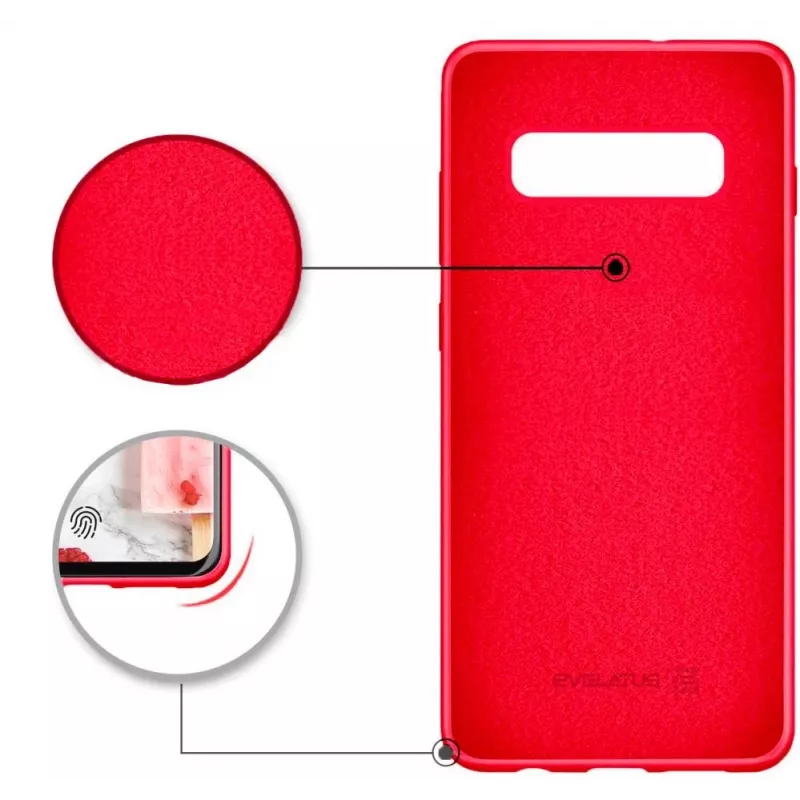 Evelatus Samsung Galaxy S10 Plus zachte siliconen hoesje rood