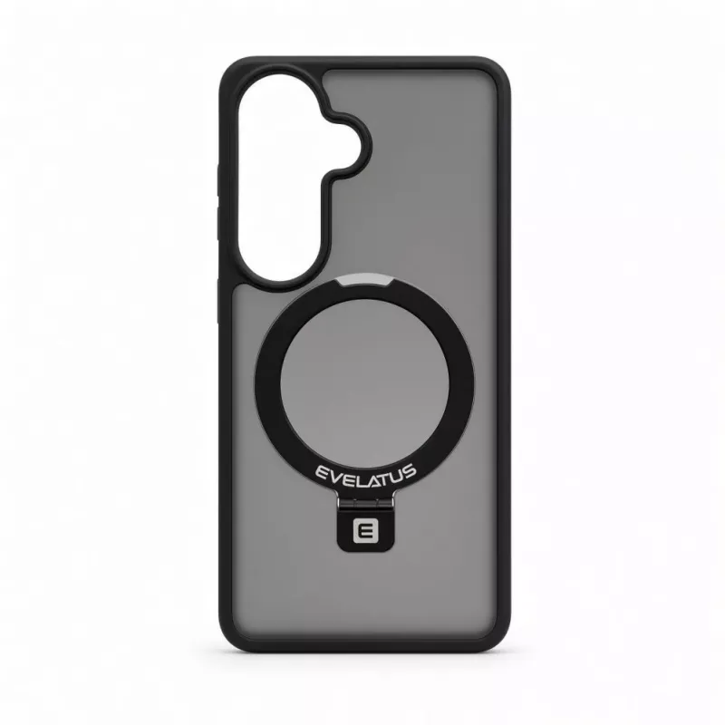 Evelatus Samsung Galaxy S26 Shield-hoesje met MagSafe & standaard, matte ring, zwart