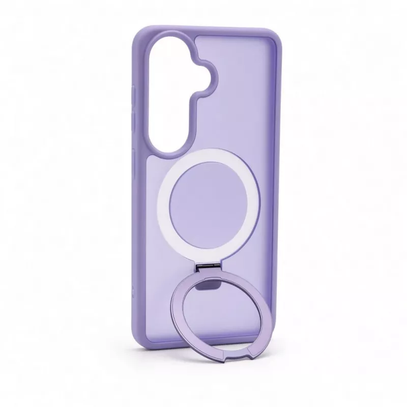 Evelatus Samsung Galaxy S26 Shield-hoesje met MagSafe & standaard, matte ring, lavendelpaars