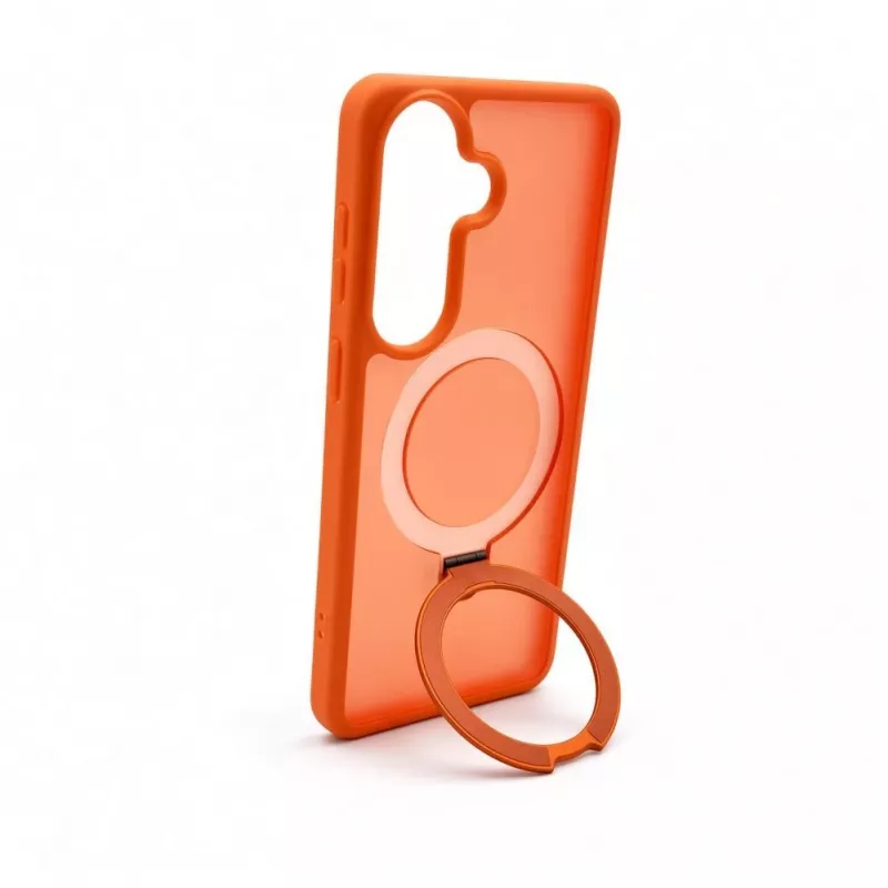 Evelatus Samsung Galaxy S26 Shield-hoesje met MagSafe & standaard matte ring oranje