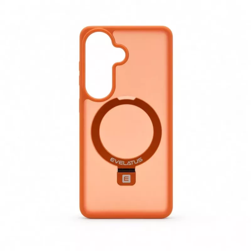 Evelatus Samsung Galaxy S26 Shield-hoesje met MagSafe & standaard matte ring oranje