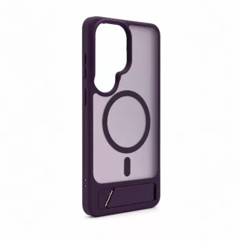 Evelatus Samsung Galaxy S26 Ultra gerubberd MagSafe-hoesje met standaard - paars
