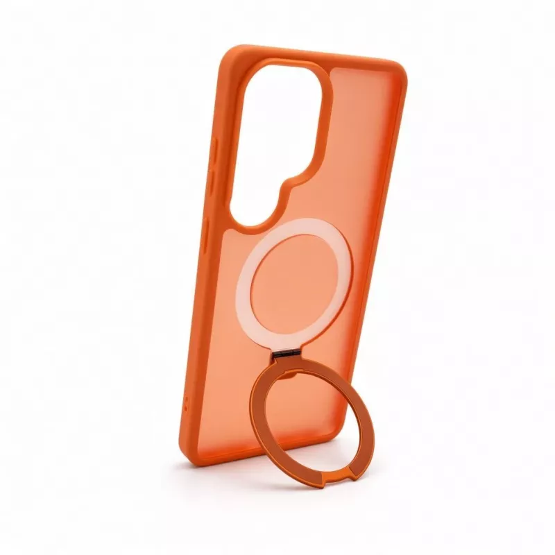 Evelatus Samsung Galaxy S26 Ultra Shield-hoes met MagSafe & Standaard Mat Ring Oranje